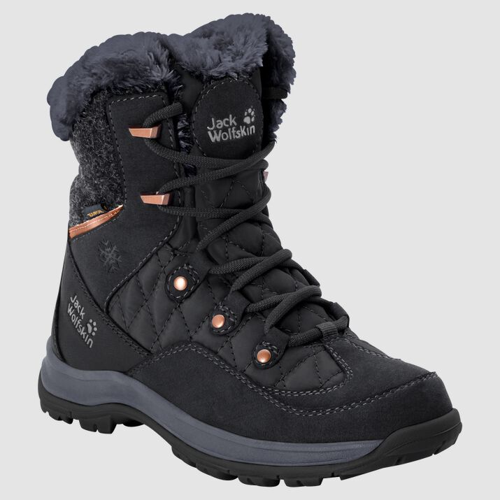 Botas Invierno Jack Wolfskin Cold Bay Texapore Mid Mujer Negros/Grises Oscuro Mexico-1756948